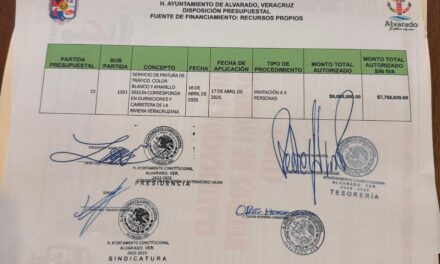 Presunto pago excesivo del Ayuntamiento de Alvarado, 9 mdp por pintado de guarniciones